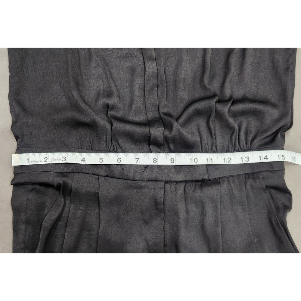 ALC Womens Black Long Sleeve Pleated Front Jumpsuit Hidden Button Size 4 - Picture 7 of 10